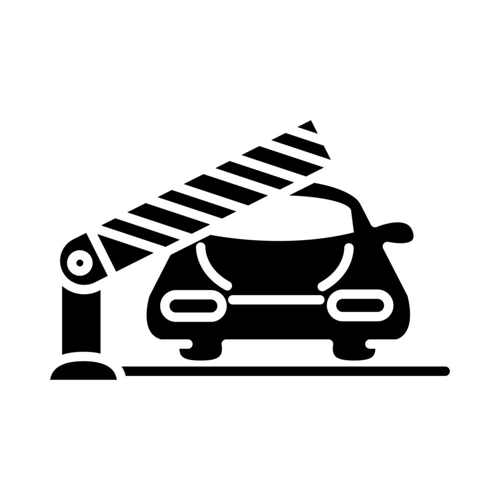 parking car barrier gate transport silhouette style icon design vector