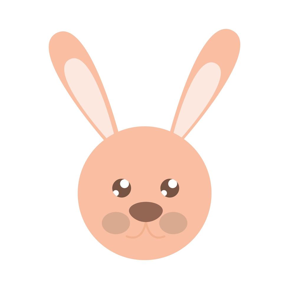 rabbit face toy object for small children to play flat style cartoon vector