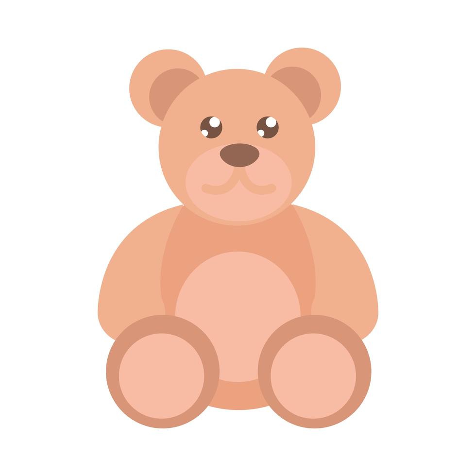 objeto de juguete de oso de peluche para que los niños pequeños jueguen dibujos animados de estilo plano vector