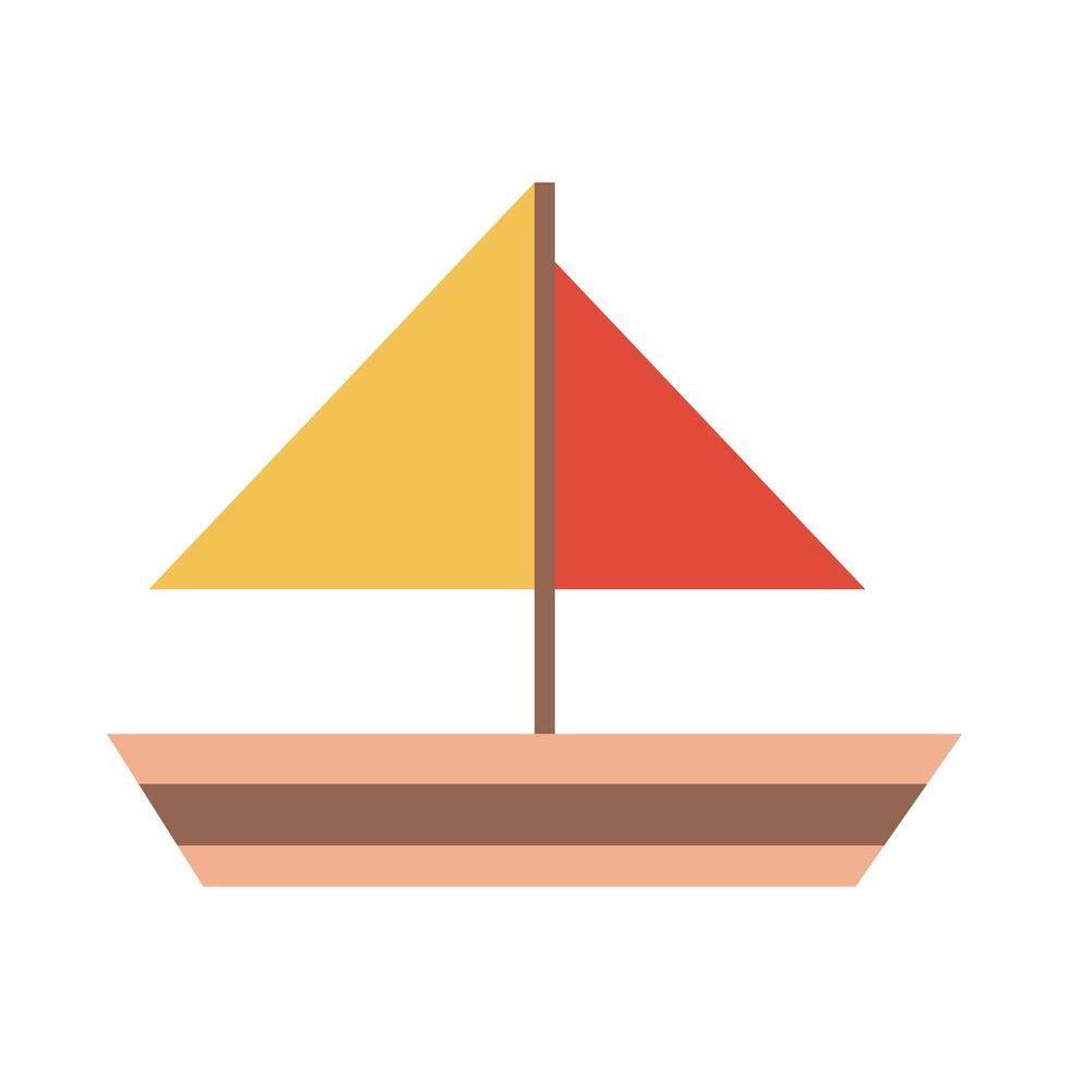 sailboat toy object for small children to play flat style cartoon vector