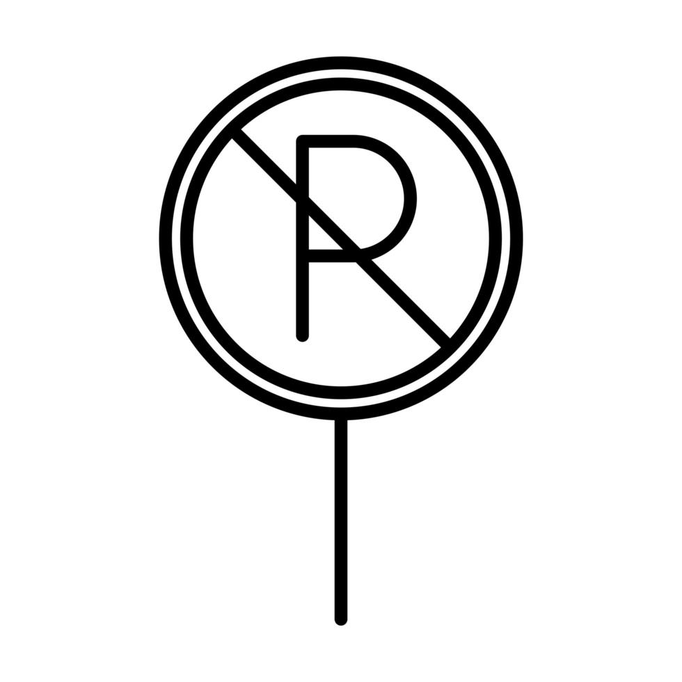 forbidden sign parking transport line style icon design vector
