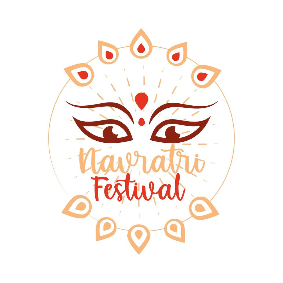 goddess durga happy navratri indian flat style icon vector