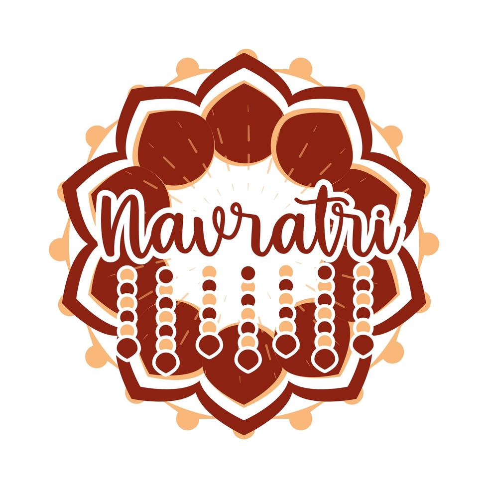 feliz navratri diosa india cultura durga celebración creativa tarjeta icono de estilo plano vector