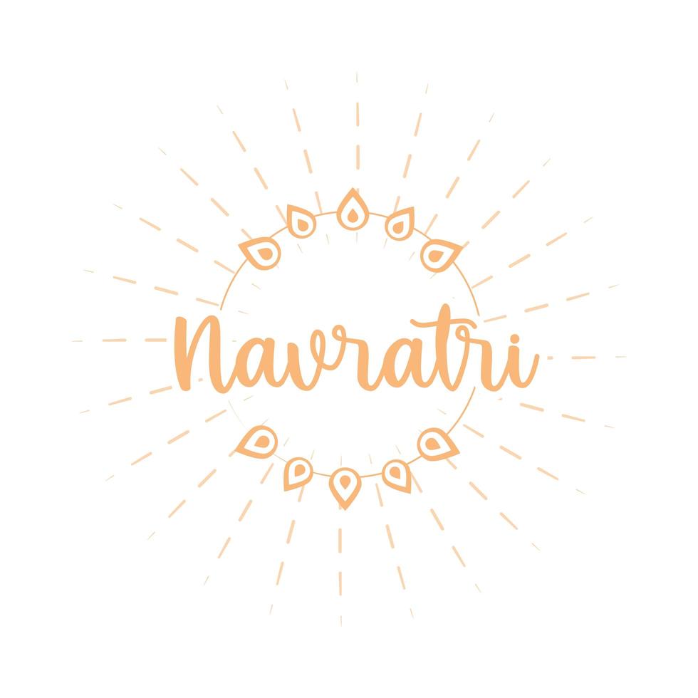 happy navratri indian celebration goddess durga creative cultural flat style icon vector