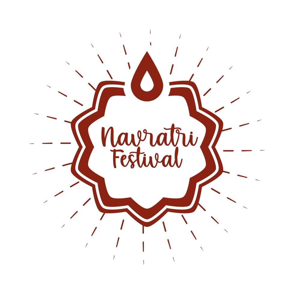 happy navratri indian durga indian religious culture celebration silhouette style icon vector