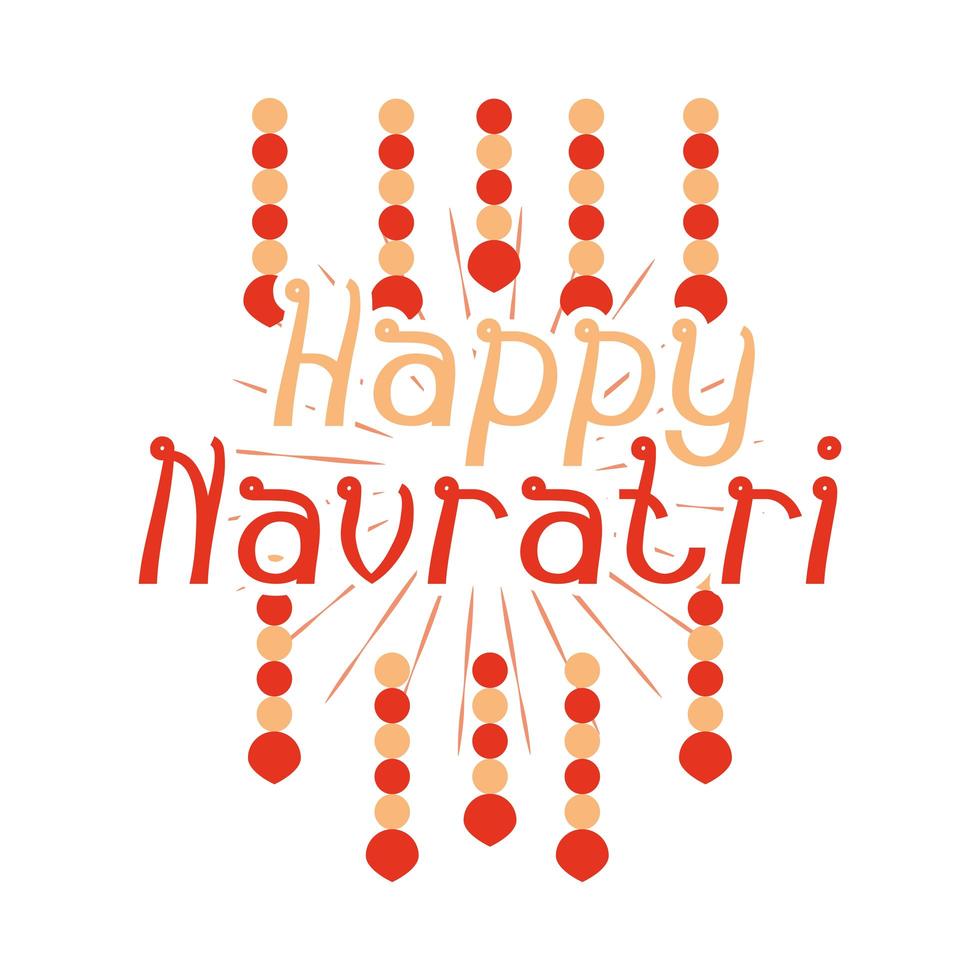 feliz celebración navratri decoración cultural icono de estilo plano indio vector