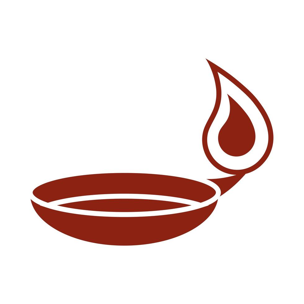 burning candle in chandelier classic silhouette style icon vector