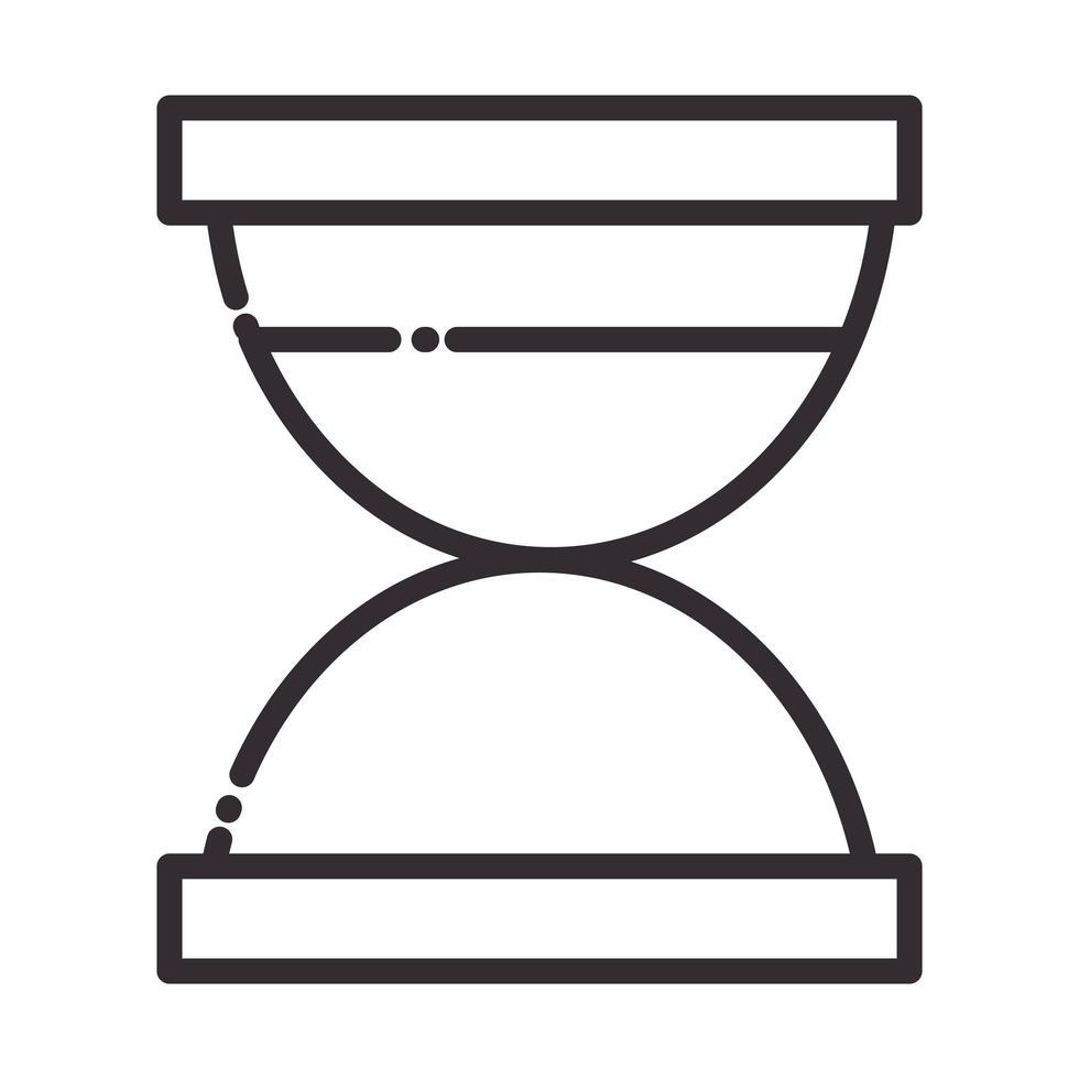 icono de estilo de línea de tiempo de reloj de arena vector