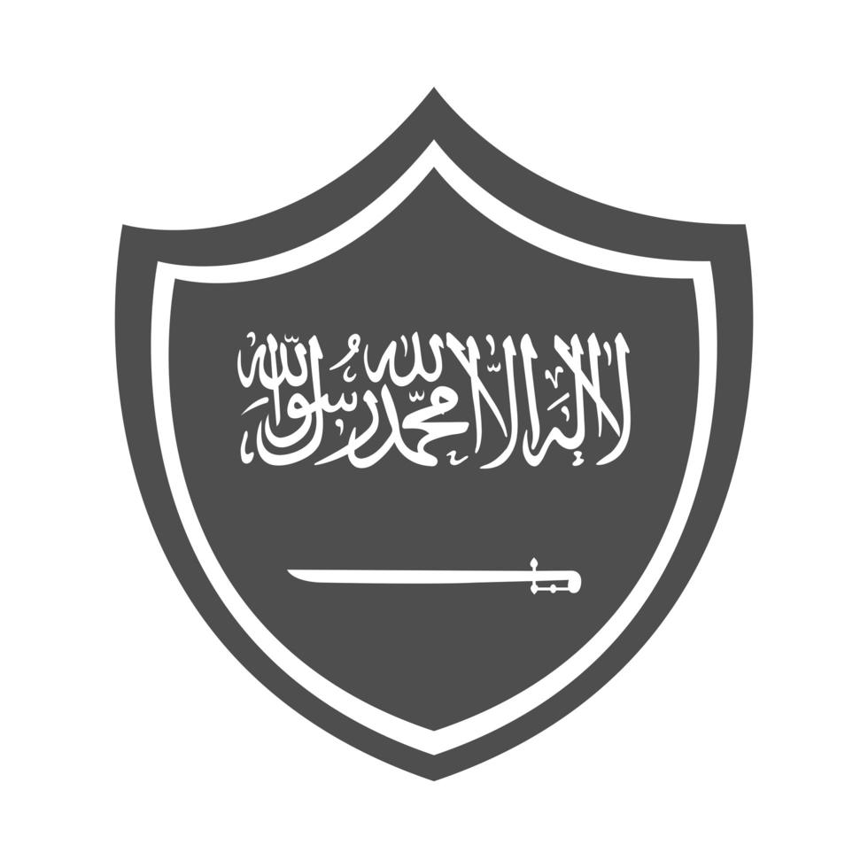 saudi arabia national day shield flag emblem national silhouette style icon vector