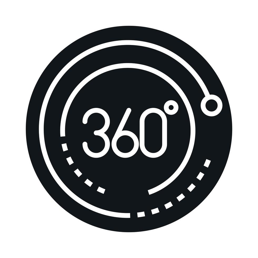 360 degree view virtual tour block and line style icon design vector