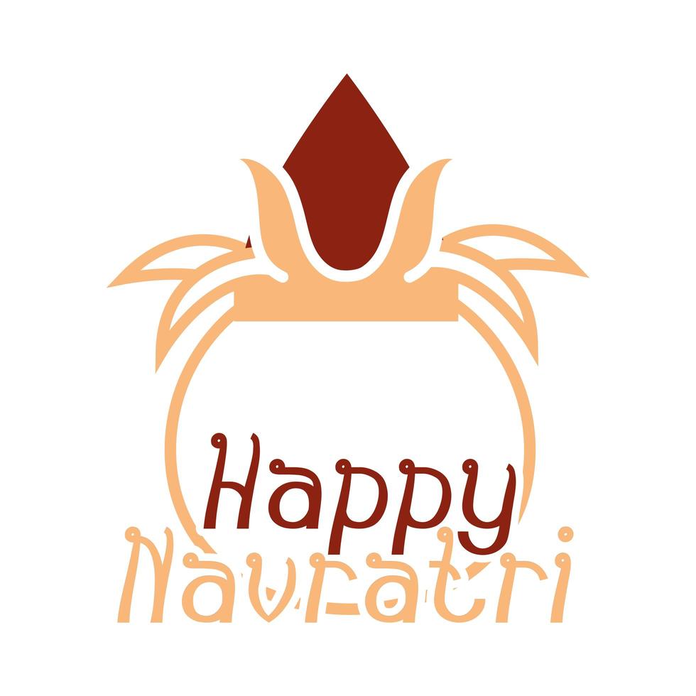 feliz celebración india navratri festival indio diosa durga cultura icono de estilo plano vector