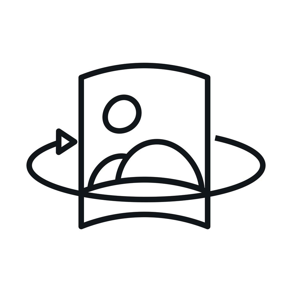 360 picture view virtual tour linear style icon design vector