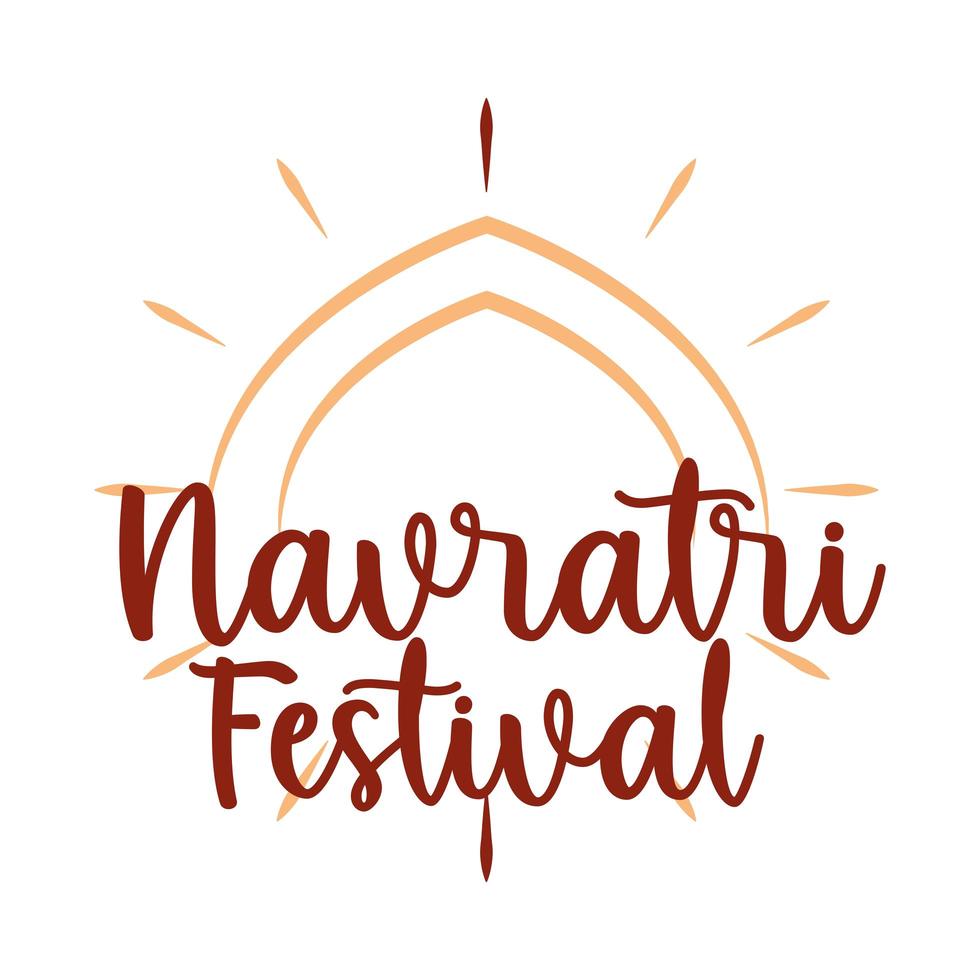 feliz diseño de celebración navratri con motivo del icono de estilo plano del festival hindú vector