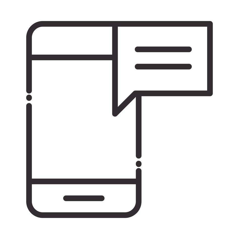 social media smartphone message digital internet network communicate technology line style icon vector
