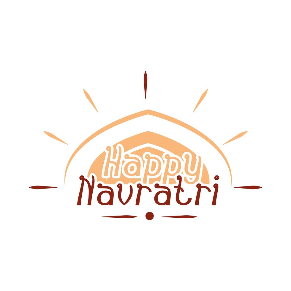 Feliz celebración tradicional india navratri cartel o banner icono de estilo plano vector