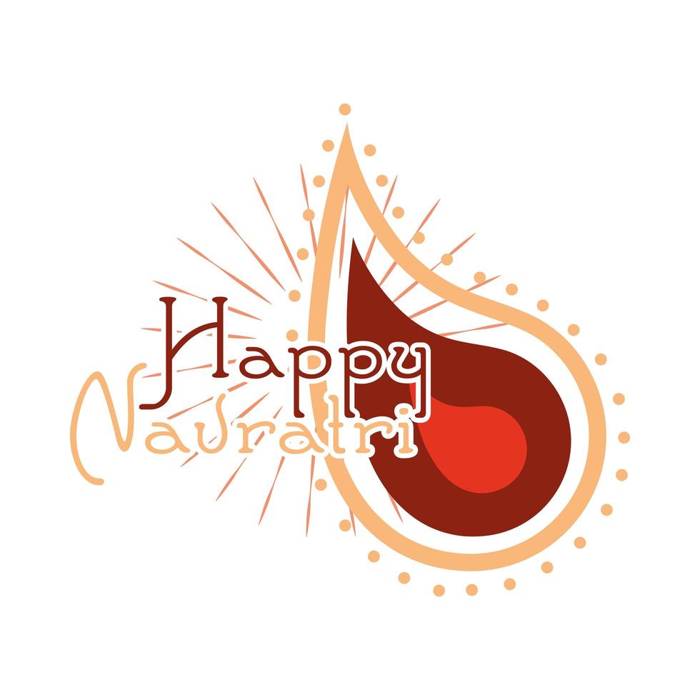 happy navratri hindu festival celebration goddess durga culture flat style icon vector