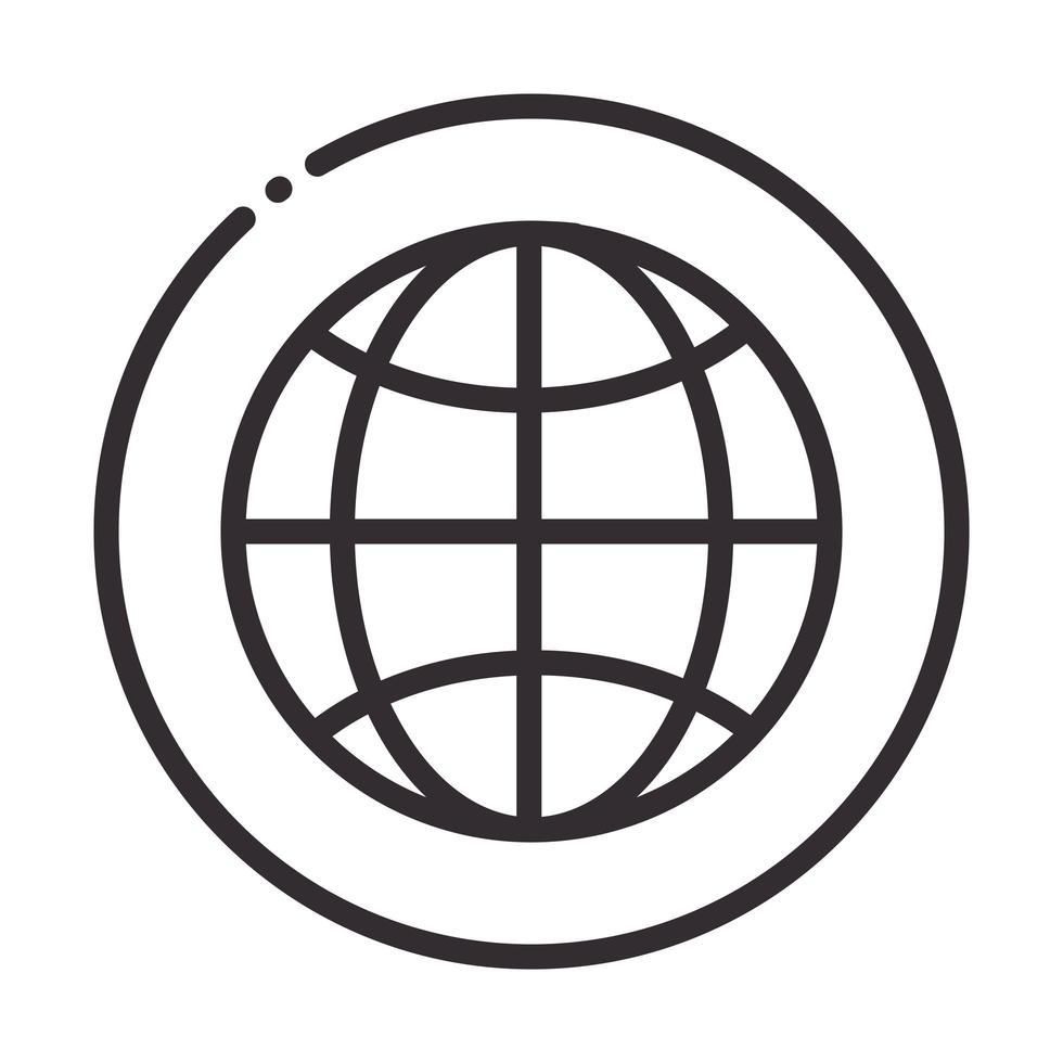 social media global world digital internet network communicate technology line style icon vector