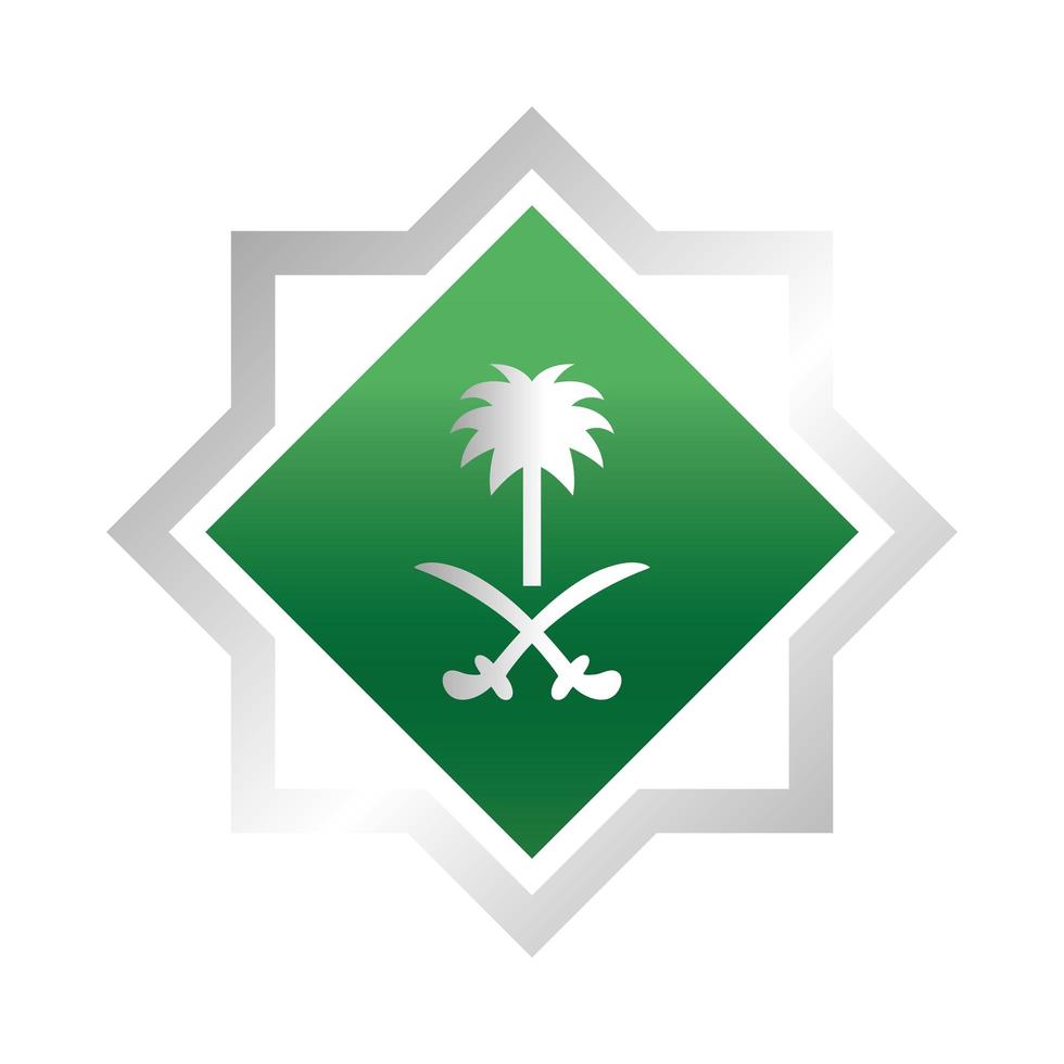 saudi arabia national day flag ornament nation design gradient style icon vector