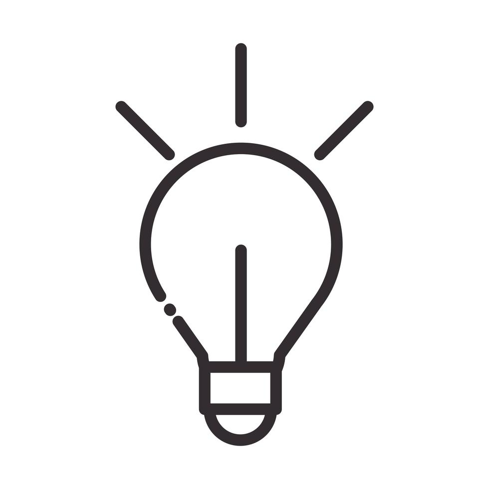 bright light bulb electricity line style icon vector