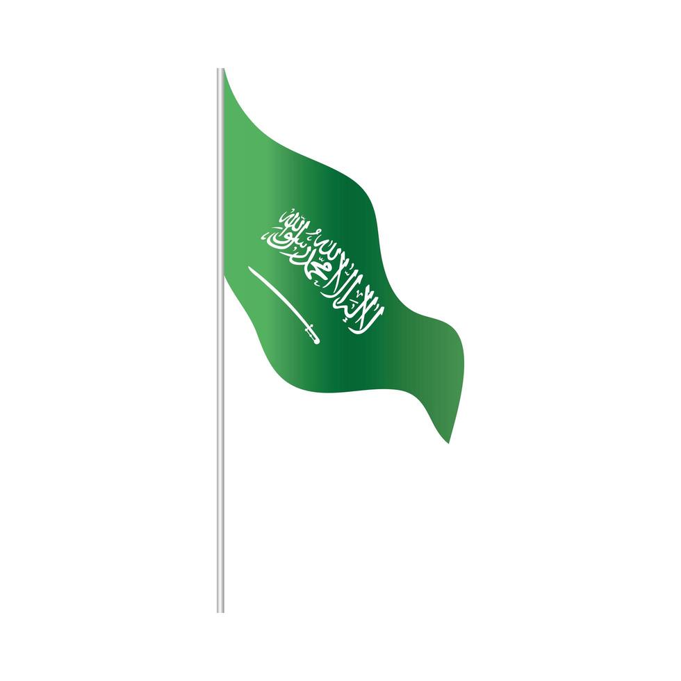 saudi arabia national day flag in pole waving symbol gradient style icon vector