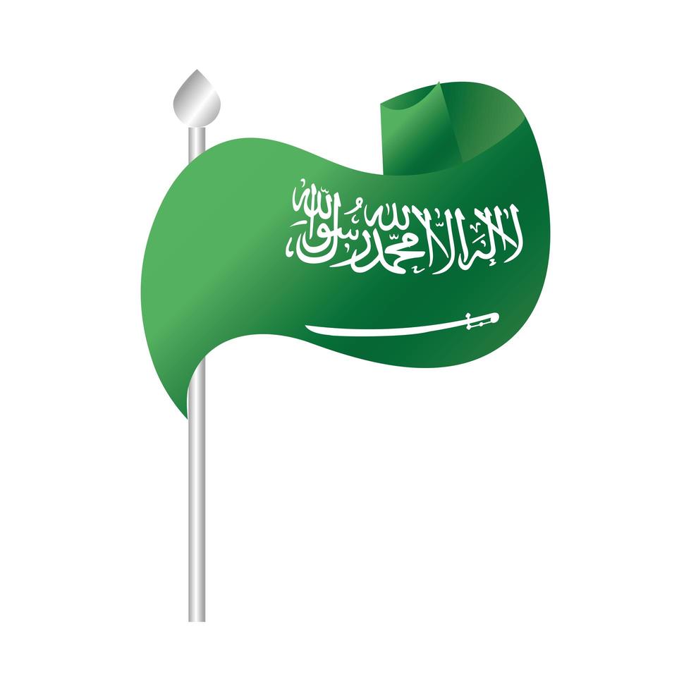 bandera de la onda del día nacional de arabia saudita patriotismo nacional icono de estilo degradado vector