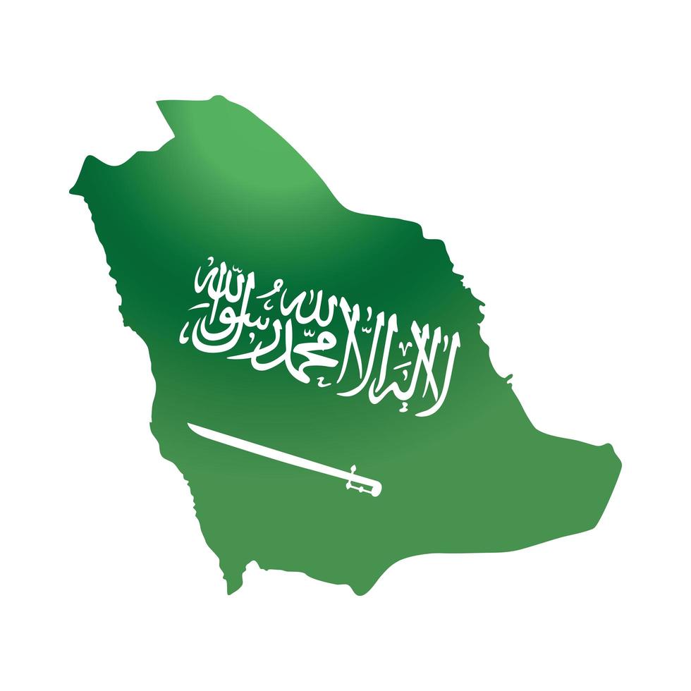 saudi arabia national day map country green symbol gradient style icon ...