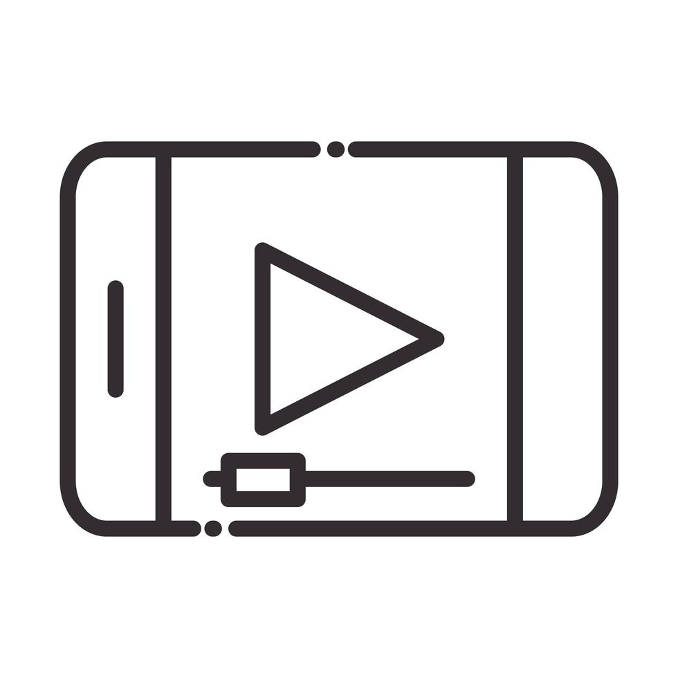 social media smartphone video content digital internet network communicate technology line style icon vector