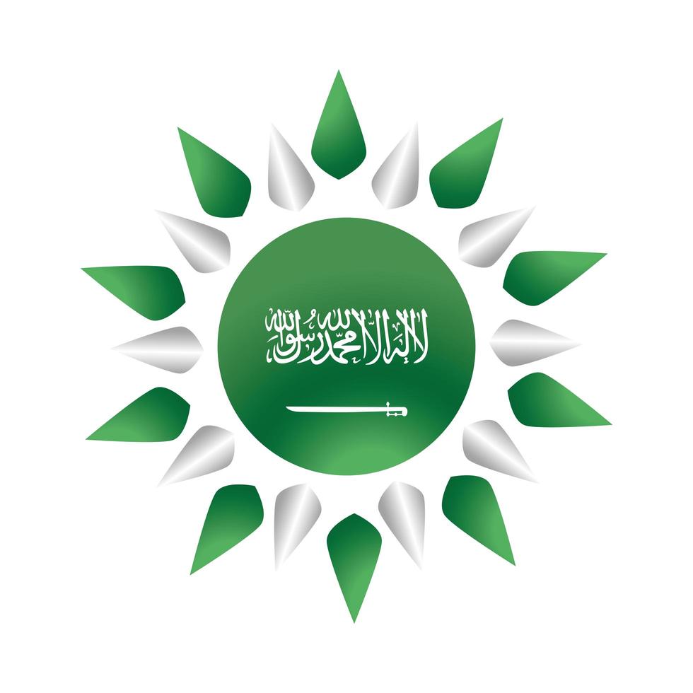 saudi arabia national day independence celebration national gradient style icon vector