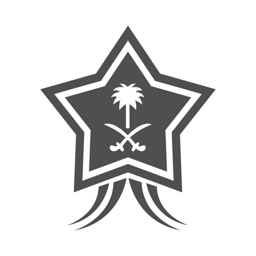 saudi arabia national day star flag national emblem silhouette style icon vector