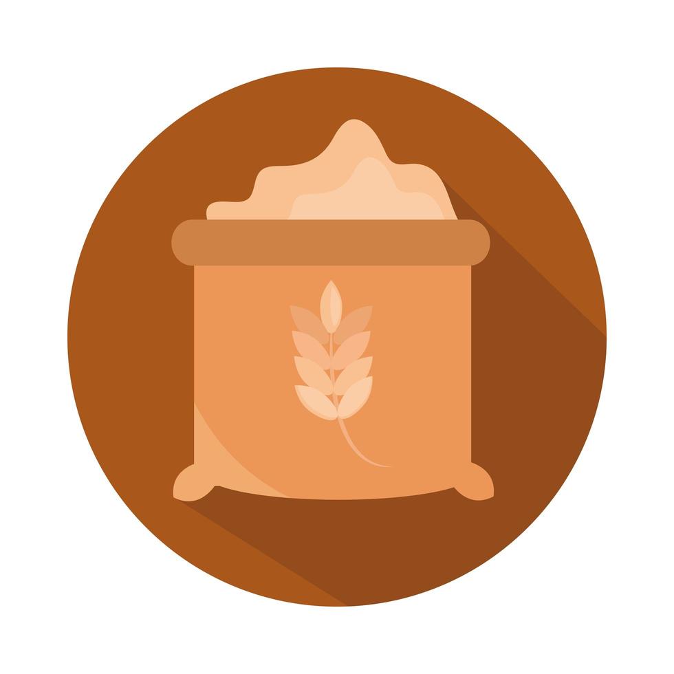 bread sack of flour menu bakery food product block and flat icon vector