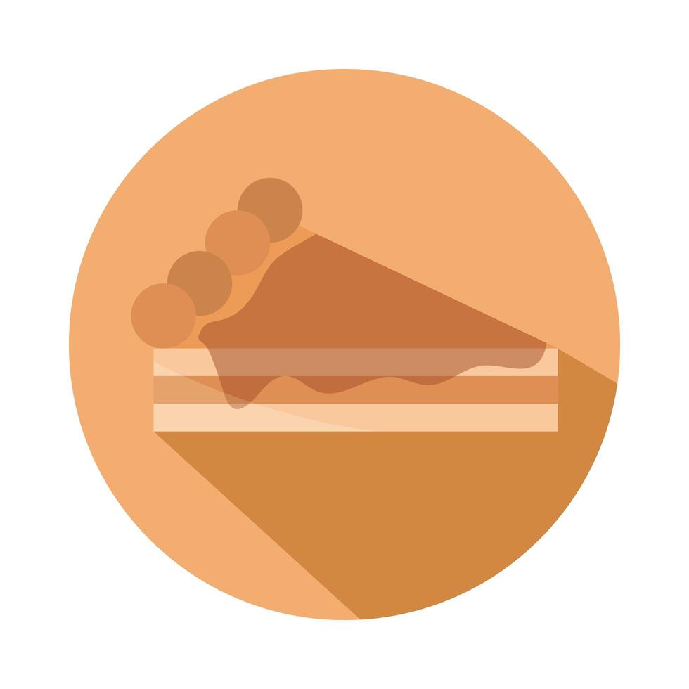 pedazo de pan pastel menú panadería bloque de productos alimenticios e icono plano vector