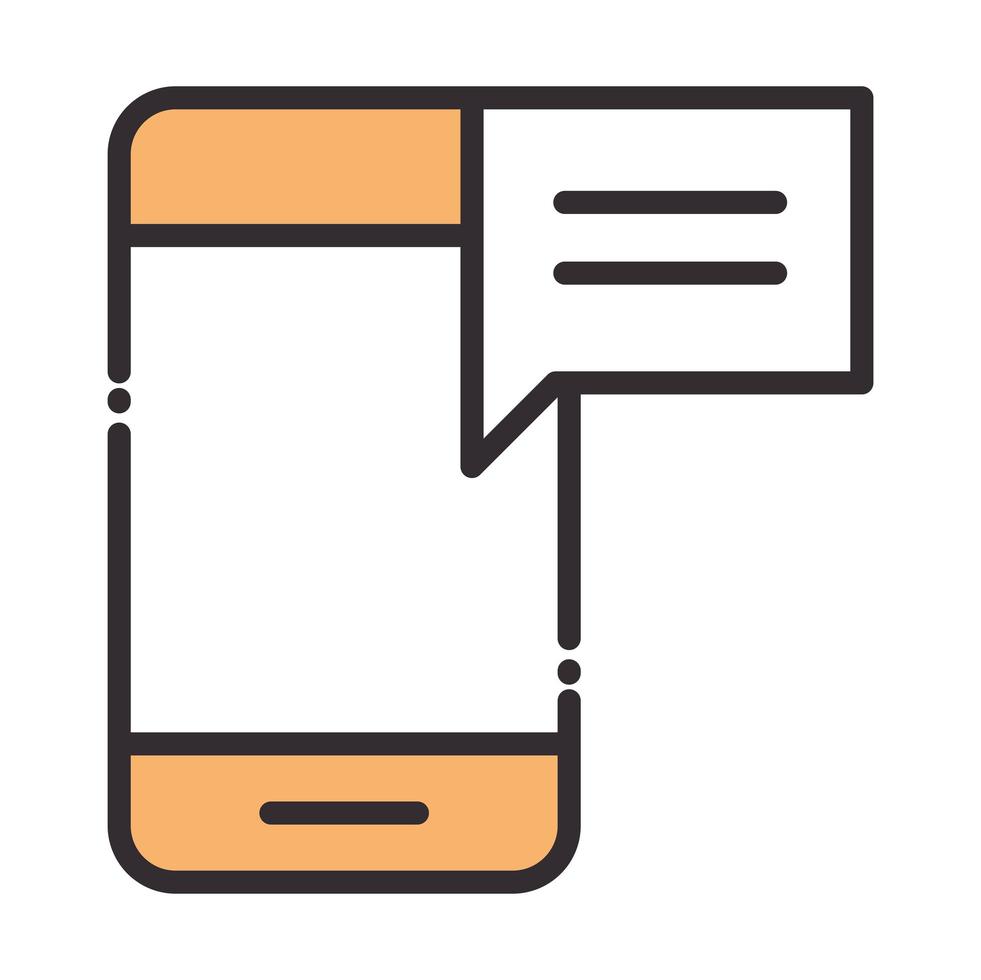 social media smartphone message digital internet network communicate technology line and fill design icon vector