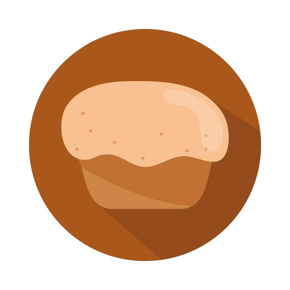 bread muffin dessert menu bakery food product block and flat icon vector