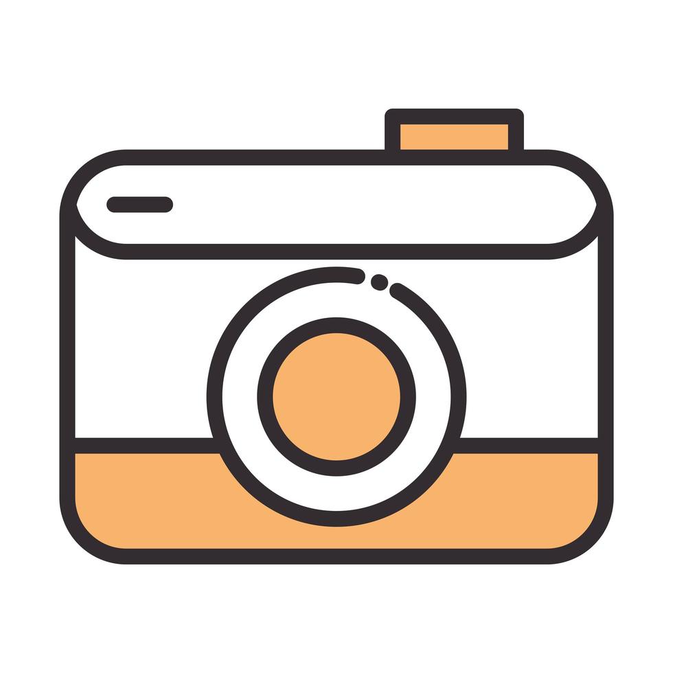 social media camera digital internet network communicate technology line and fill design icon vector