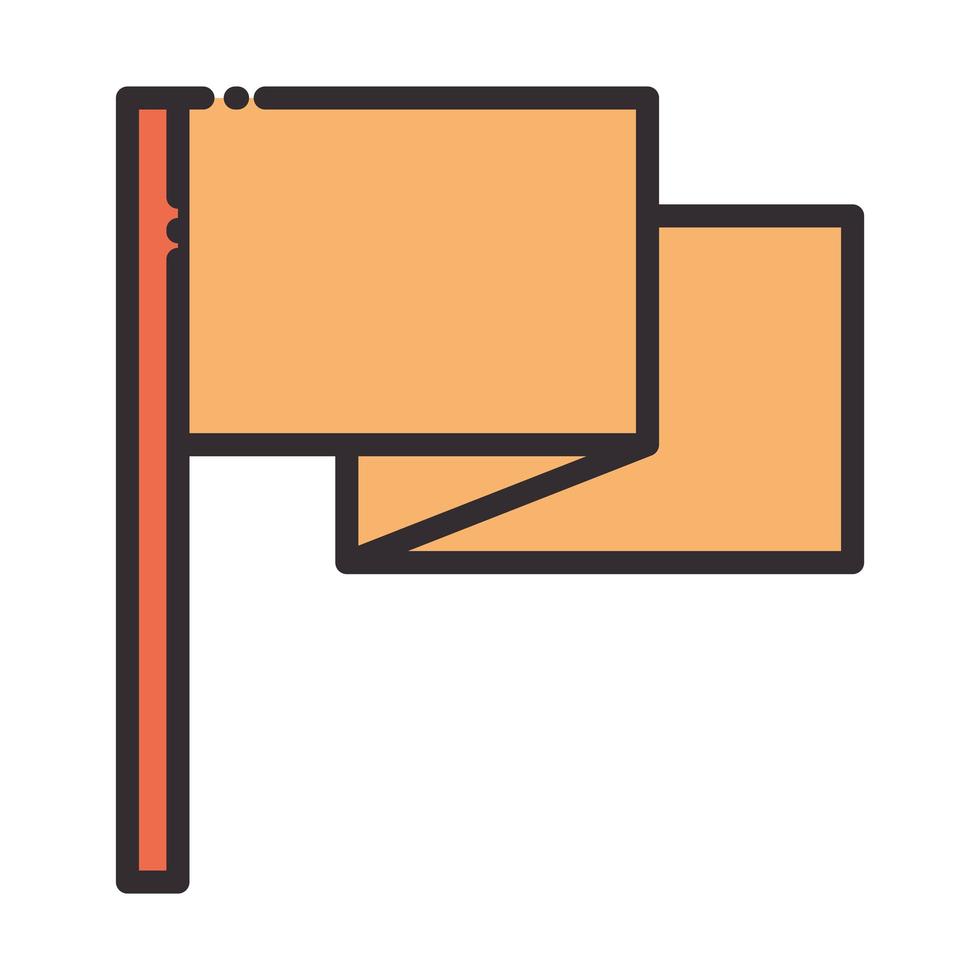 bandera emblema concepto línea e icono de diseño de relleno vector
