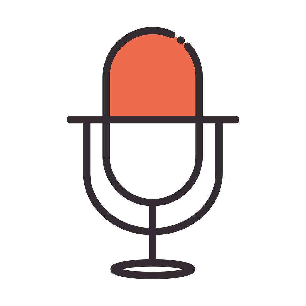 social media audio sound digital internet network communicate technology line and fill design icon vector