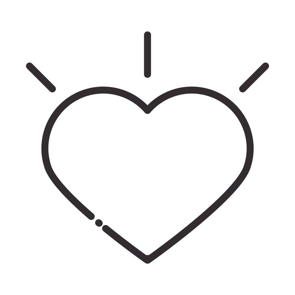 social media heart like digital internet network communicate technology line style icon vector