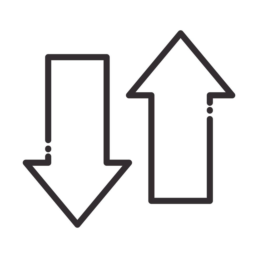 arrows direction guide line style icon vector