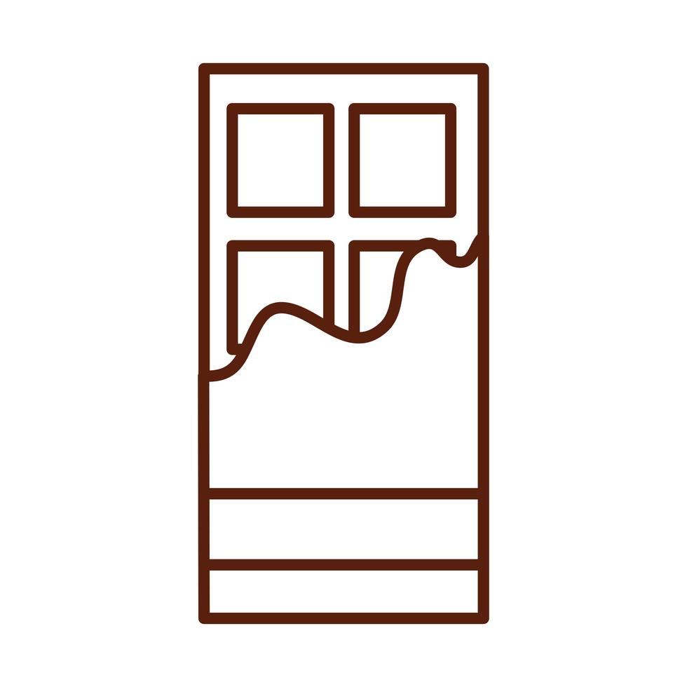 chocolate bar fast food dinner and menu tasty meal and unhealthy line style icon vector