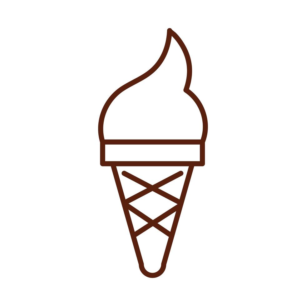 fast food ice cream cone dinner and menu tasty meal and unhealthy line style icon vector