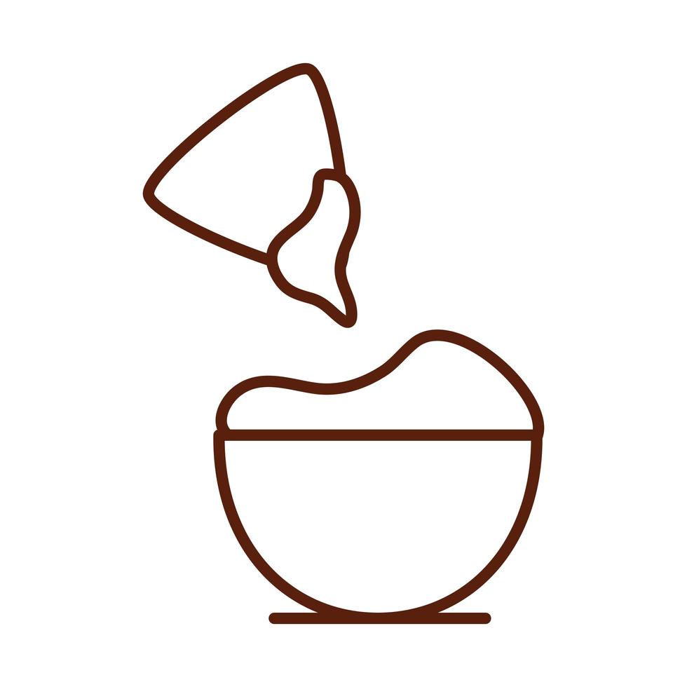 fast food guacamole sauce dinner and menu tasty meal and unhealthy line style icon vector
