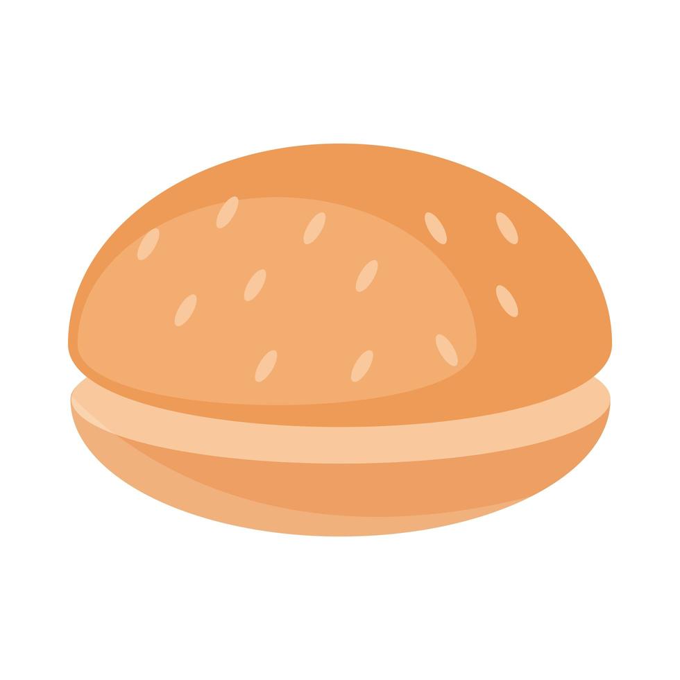 bollo de pan menú fresco panadería producto alimenticio icono de estilo plano vector