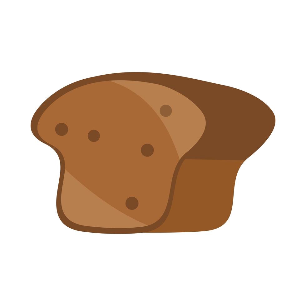 whole wheat bread menu bakery food product flat style icon vector