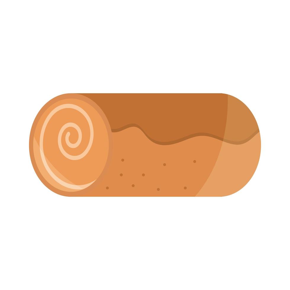 rollo de pan menú de pastel panadería producto alimenticio icono de estilo plano vector