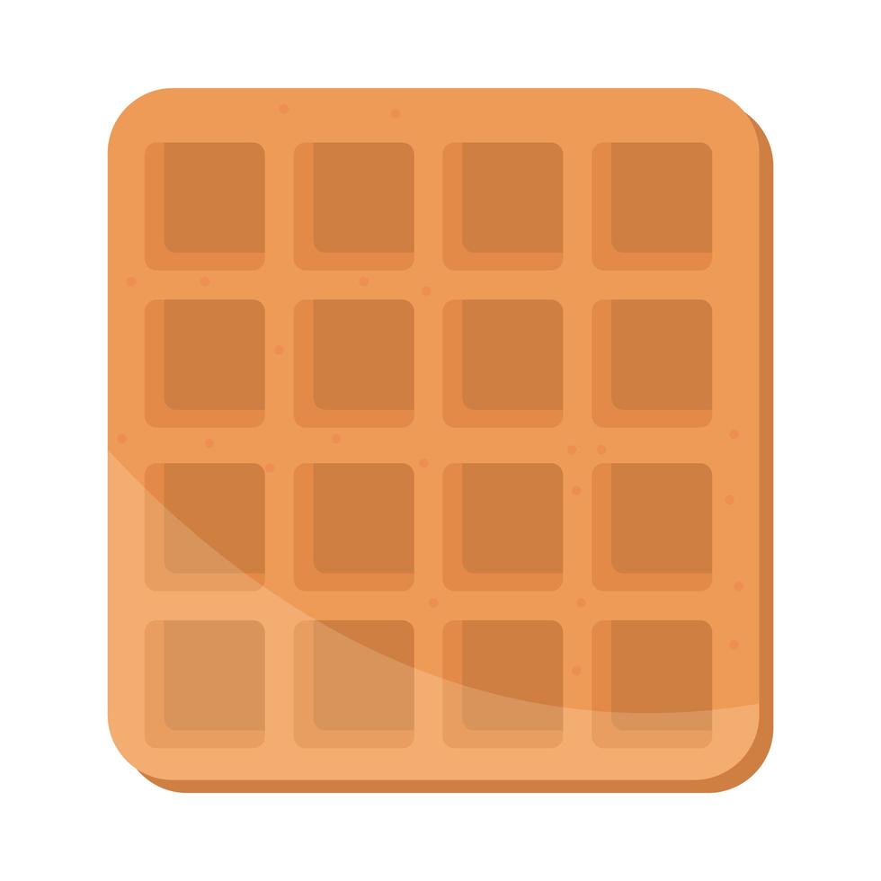 pan waffle menú de postres panadería producto alimenticio icono de estilo plano vector