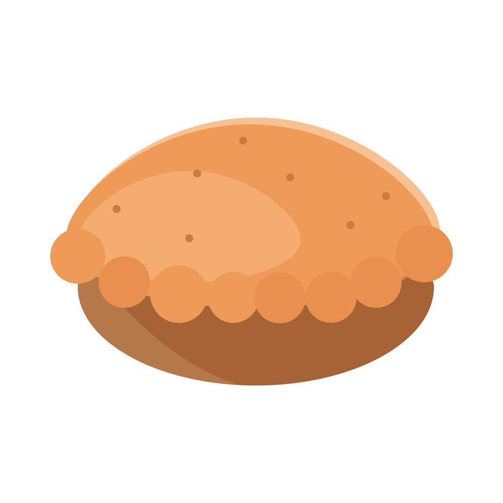 pastel de pan sabroso menú panadería producto alimenticio icono de estilo plano vector