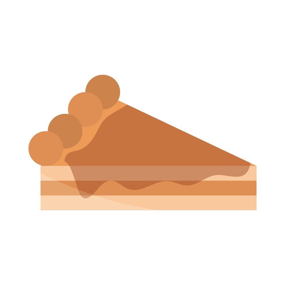 pieza de pan menú de pastel panadería producto alimenticio icono de estilo plano vector