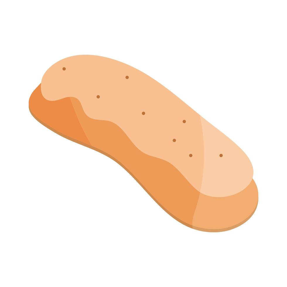 pan pan largo menú panadería producto alimenticio icono de estilo plano vector
