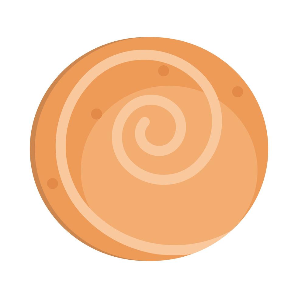 rollo de pan bollo menú fresco panadería producto alimenticio estilo plano icono vector