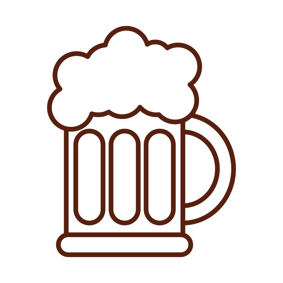 Beer cup thin line icon. Beer pint glass vector illustration isolated on  white. Mug outline style design, designed for web and app. Eps 10., Stock  vector